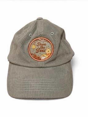 Disney Parks Winnie the Pooh Save The Bees Hat Adjustable Corduroy Cap